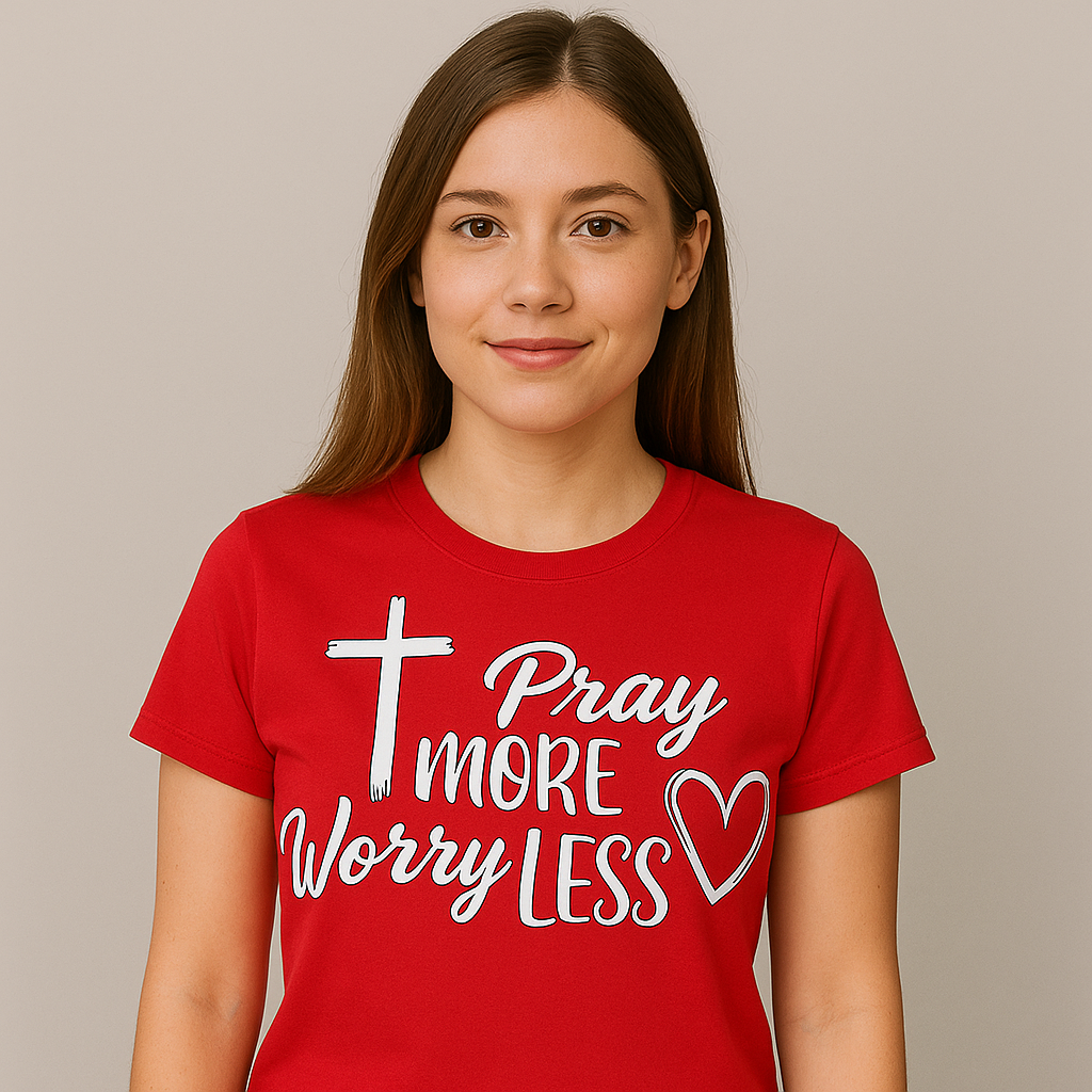 pray more worry less red